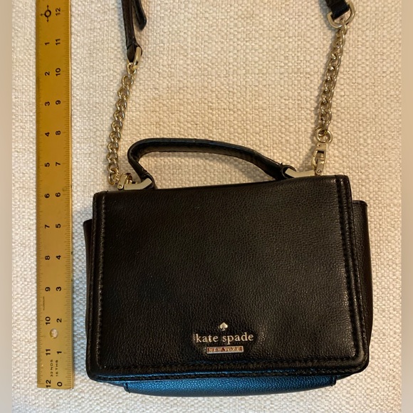 Kate Spade Black Saffiano Leather Mini Crossbody Bag good used condition - Picture 15 of 16